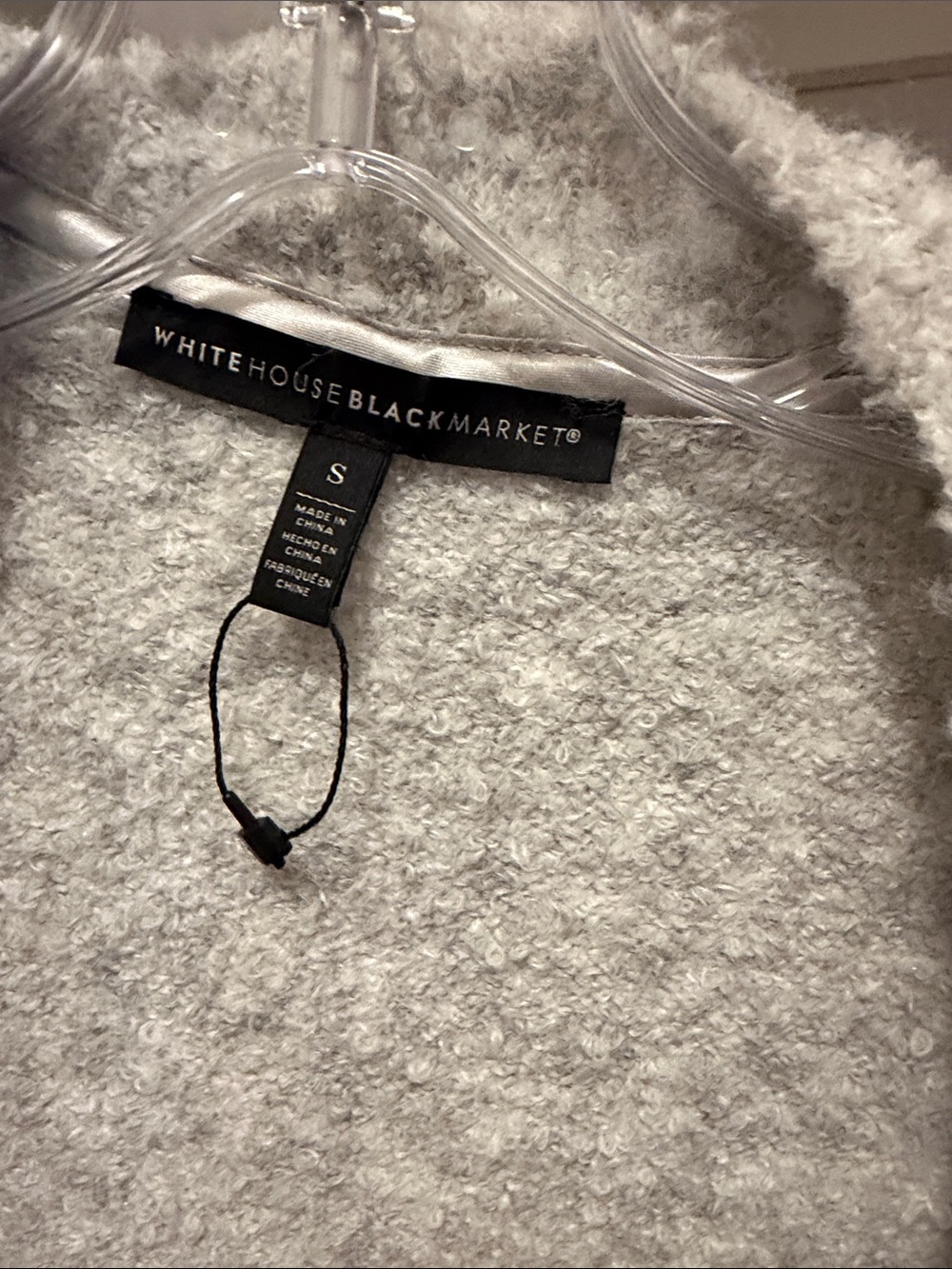 White House Black Market Light Gray Sleeveless Open Front Sweater Vest
